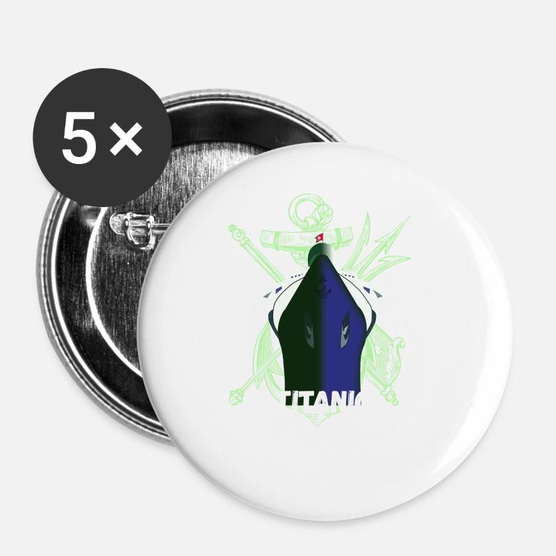 Titanic Remembered, RMS Titanic remembrance day - Buttons large 2.2''/56 mm (5-pack) - white