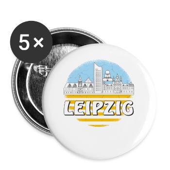 LEIPZIG - Buttons large 2.2''/56 mm (5-pack) - white - Front