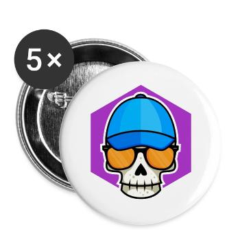 Cool Skull Kid - Buttons large 2.2''/56 mm (5-pack) - white - Front