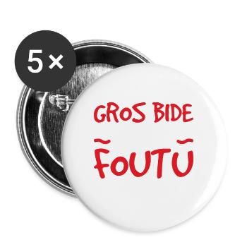 J'ai Pas Un Gros Bide - Lot de 5 grands badges (56 mm) - blanc - Devant