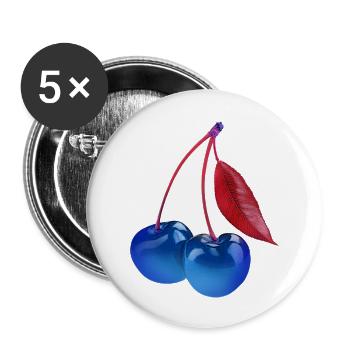 cherry,cherrie,graffiti,blue,painting,pop-art - Buttons large 2.2''/56 mm (5-pack) - white - Front