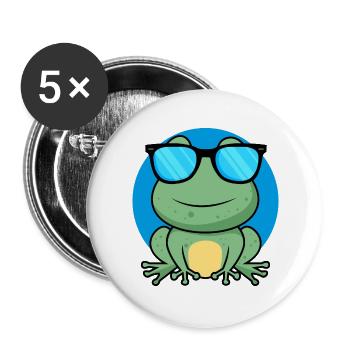 Cool Frog - Buttons groß 56 mm (5er Pack) - Weiß - Vorne