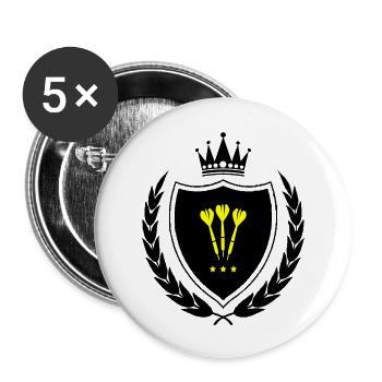 Wappen Dart - Buttons groß 56 mm (5er Pack) - Weiß - Vorne