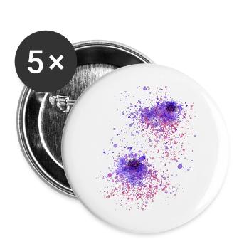 blume,floral, graffiti,malerei,aquarell,abstrakt - Buttons groß 56 mm (5er Pack) - Weiß - Vorne