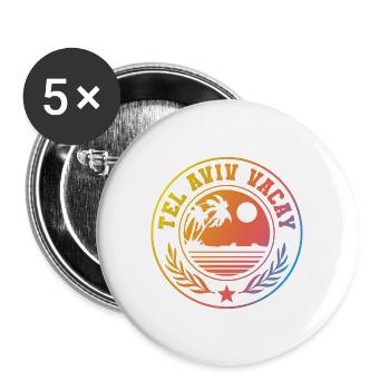 Tel Aviv Holidays - Buttons large 2.2''/56 mm (5-pack) - white - Front