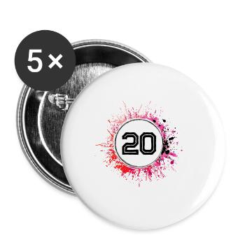 20 Nombre d’objets blob - Lot de 5 grands badges (56 mm) - blanc - Devant