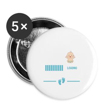 Futur Papy 2024 Grand-père Bébé Grossesse Cadeau - Lot de 5 grands badges (56 mm) - blanc - Devant