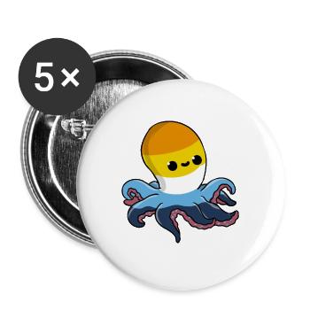 Aroace Oktopus Aroace Pride - Buttons groß 56 mm (5er Pack) - Weiß - Vorne