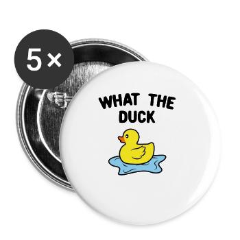 Duck Quitsche Duck Erpel Duck Yellow Rubber Duck - Buttons large 2.2''/56 mm (5-pack) - white - Front