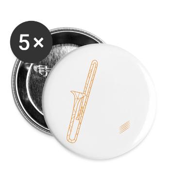 Let That Slide Bro Trombone Trombonist - Buttons groß 56 mm (5er Pack) - Weiß - Vorne