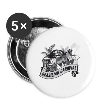 Brésil - Lot de 5 grands badges (56 mm) - blanc - Devant