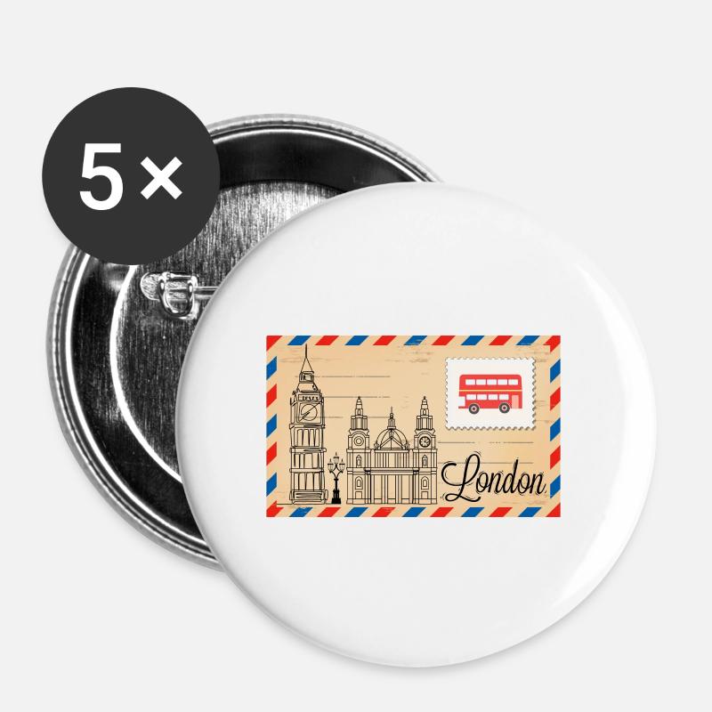 London - Buttons large 2.2''/56 mm (5-pack) - white
