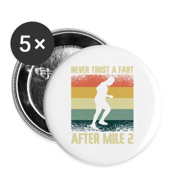Jogger Runner Marathon Jogging Ski de fond - Lot de 5 grands badges (56 mm) - blanc - Devant