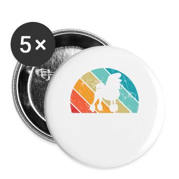 Poodle dog lover Retro vintage Gift idea - Buttons groß 56 mm (5er Pack) - Weiß - Vorne