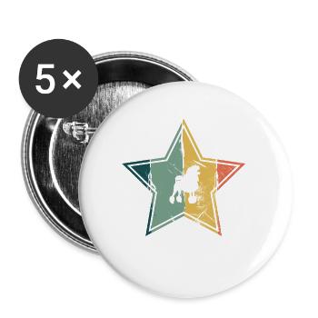 Poodle dog lover Retro vintage Gift idea - Buttons groß 56 mm (5er Pack) - Weiß - Vorne