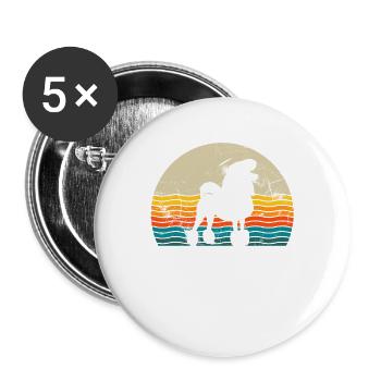 Poodle dog lover Retro vintage Gift idea - Buttons groß 56 mm (5er Pack) - Weiß - Vorne