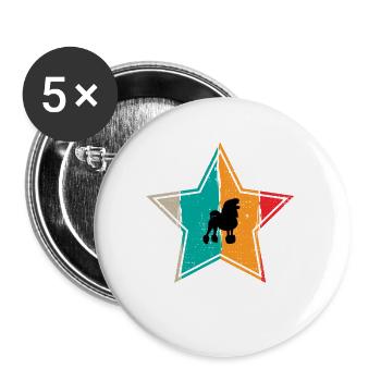 Poodle dog lover Retro vintage Gift idea - Buttons groß 56 mm (5er Pack) - Weiß - Vorne