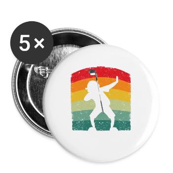Dabbing Golf Spieler Golfer Golfing Fans Funny Dab - Buttons groß 56 mm (5er Pack) - Weiß - Vorne