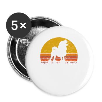 Poodle dog lover Retro vintage Gift idea - Buttons groß 56 mm (5er Pack) - Weiß - Vorne