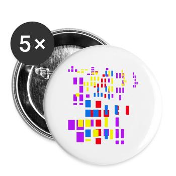 Pixel Pixelwelt Abstrakt City Kypto Dutch - Buttons groß 56 mm (5er Pack) - Weiß - Vorne