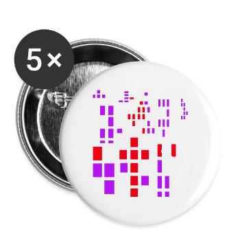 Pixel a Pixelworld Abstract City Kypto Style - Buttons large 2.2''/56 mm (5-pack) - white - Front