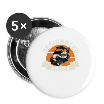 Fun Golf Cart Golfers Driving Car Golfer - Buttons large 2.2''/56 mm (5-pack) - white - Front