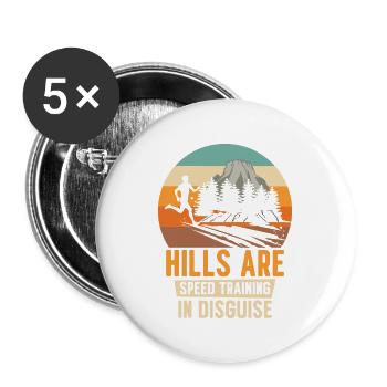 Jogger Runner Marathon Jogging Ski de fond - Lot de 5 grands badges (56 mm) - blanc - Devant
