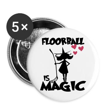 floorball floorball-magic unihockey-girl - Lot de 5 grands badges (56 mm) - blanc - Devant