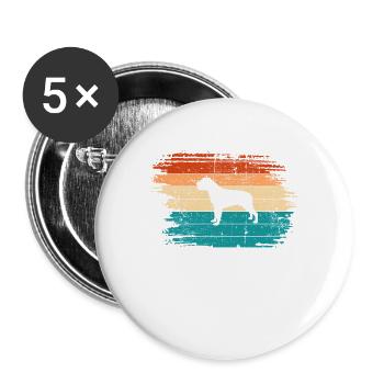 Rottweiler dog lover Retro vintage Gift idea - Buttons groß 56 mm (5er Pack) - Weiß - Vorne