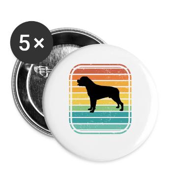 Rottweiler dog lover Retro vintage Gift idea - Buttons groß 56 mm (5er Pack) - Weiß - Vorne