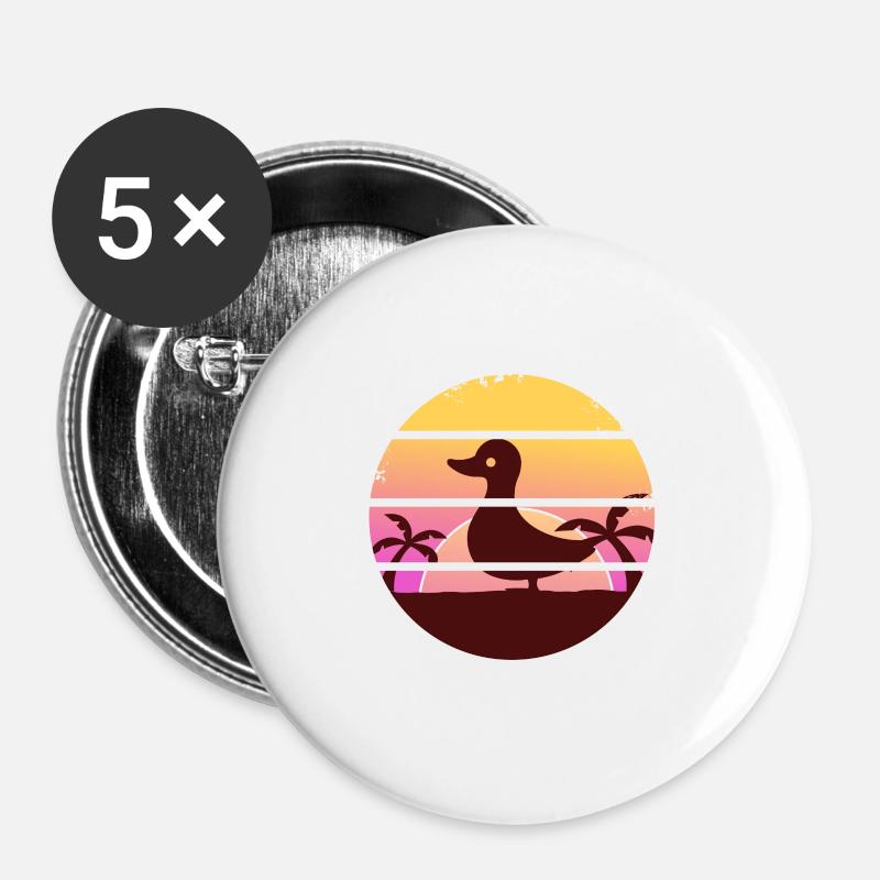 Ich mag halt eintach enten retro ente - Buttons large 2.2''/56 mm (5-pack) - white