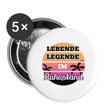 Retro Pension Geschenkidee Rentner für Herren - Buttons large 2.2''/56 mm (5-pack) - white - Front