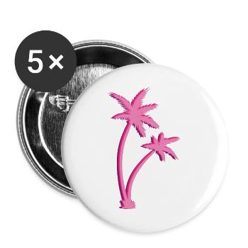 Palmen - Buttons groß 56 mm (5er Pack) - Weiß - Vorne