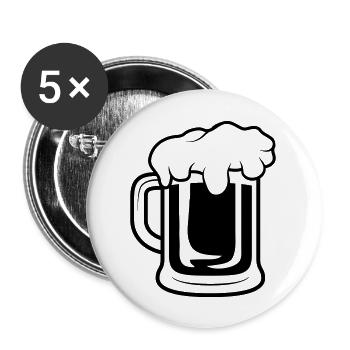 Bière Maßkrug - Lot de 5 grands badges (56 mm) - blanc - Devant