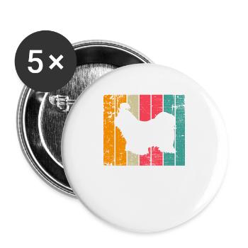 Shih Tzu dog lover Retro vintage Gift idea - Buttons large 2.2''/56 mm (5-pack) - white - Front