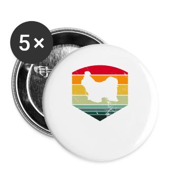Shih Tzu dog lover Retro vintage Gift idea - Buttons large 2.2''/56 mm (5-pack) - white - Front