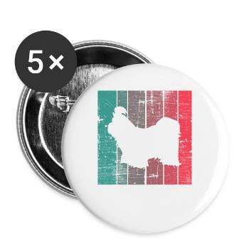 Shih Tzu dog lover Retro vintage Gift idea - Buttons large 2.2''/56 mm (5-pack) - white - Front