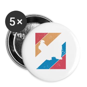 Shih Tzu dog lover Retro vintage Gift idea - Buttons large 2.2''/56 mm (5-pack) - white - Front