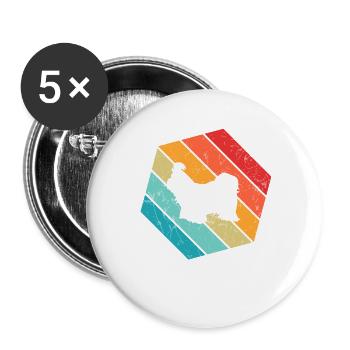 Shih Tzu dog lover Retro vintage Gift idea - Buttons groß 56 mm (5er Pack) - Weiß - Vorne
