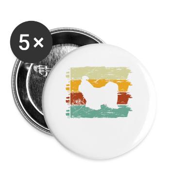 Shih Tzu dog lover Retro vintage Gift idea - Buttons large 2.2''/56 mm (5-pack) - white - Front