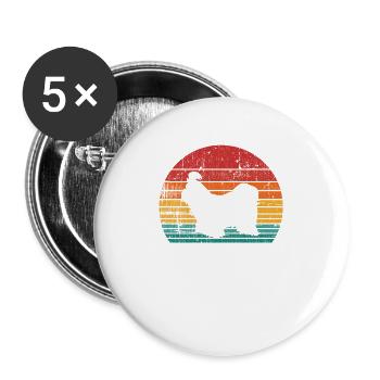 Shih Tzu dog lover Retro vintage Gift idea - Buttons large 2.2''/56 mm (5-pack) - white - Front