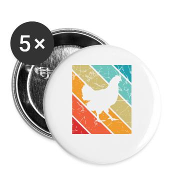 Chicken Farmer lover Retro vintage Gift idea - Buttons groß 56 mm (5er Pack) - Weiß - Vorne