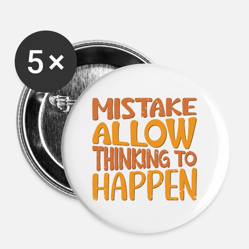 Fehler ermöglichen das Denken - Buttons groß 56 mm (5er Pack) - Weiß