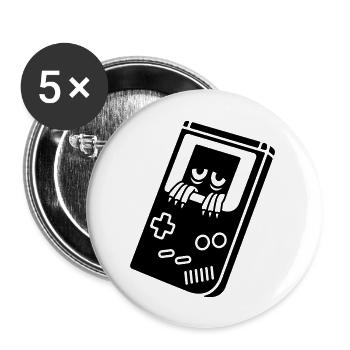 Game Boy with creature - Buttons large 2.2''/56 mm (5-pack) - white - Front