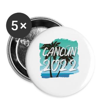 Cancun 2022 - Buttons groß 56 mm (5er Pack) - Weiß - Vorne