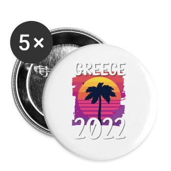 Greece 2022 - Buttons groß 56 mm (5er Pack) - Weiß - Vorne