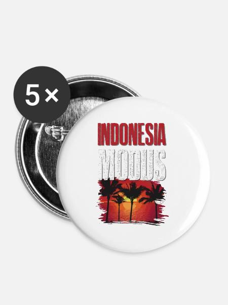 Indonesia Modus - Buttons groß 56 mm (5er Pack) - Weiß