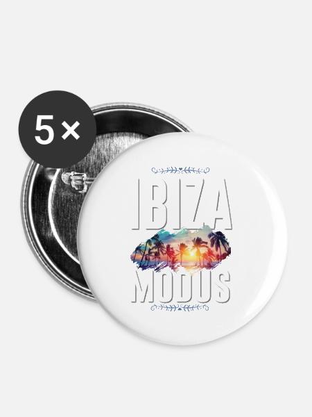 Ibiza Modus - Buttons groß 56 mm (5er Pack) - Weiß