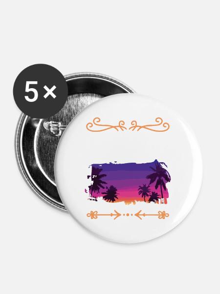 Prag - Buttons groß 56 mm (5er Pack) - Weiß