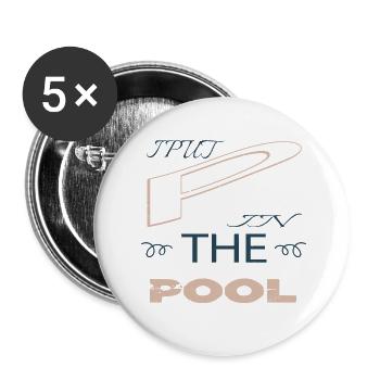 birthday cool cycling funny swimming tshirts humor - Buttons large 2.2''/56 mm (5-pack) - white - Front